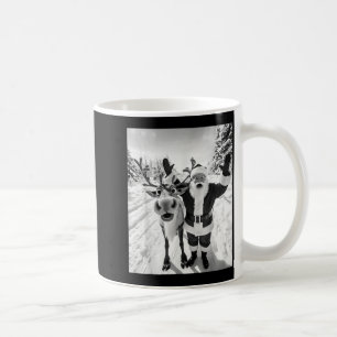 Funny Reindeer Santa Selfie Christmas Party Xmas P Coffee Mug