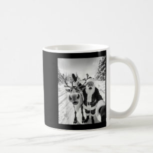 Funny Reindeer Santa Selfie Christmas Party Xmas P Coffee Mug