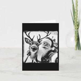 Funny Reindeer Selfie Christmas Santa Claus Xmas C Card