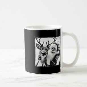 Funny Reindeer Selfie Christmas Santa Claus Xmas C Coffee Mug