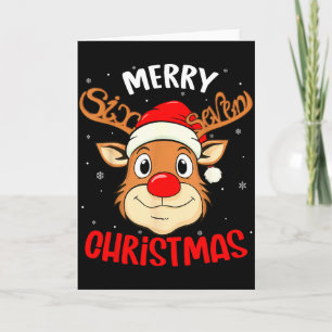 Funny Reindeer Six Seven 67 Meme Merry Christmas S Card