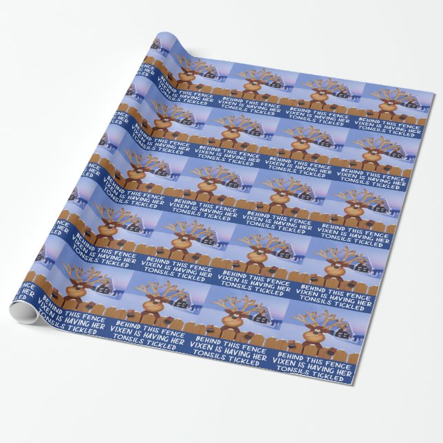 Funny reindeer wrapping paper (Unrolled)