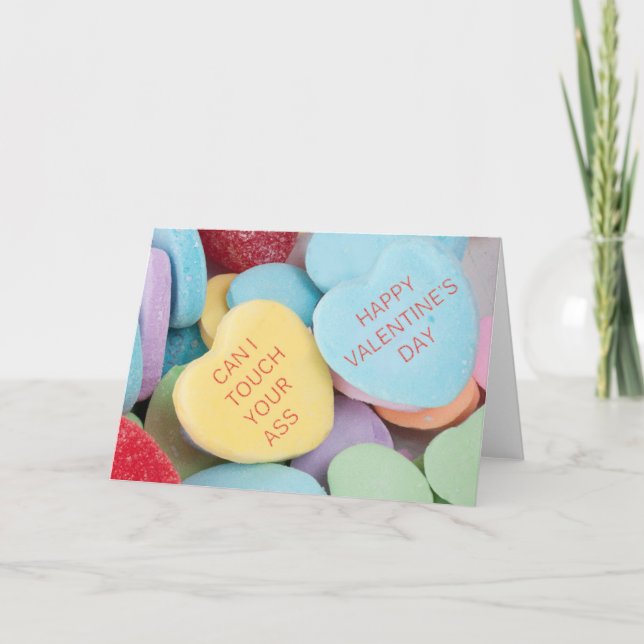 Funny Rejected Candy Hearts Valentine's Day Card (Front)