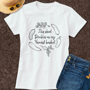 Funny Relatable Garden Humour Veggie Harvest Doodl T-Shirt