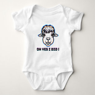 Funny Relatable Llama Glitch Art Oh Yes I Did Baby Bodysuit