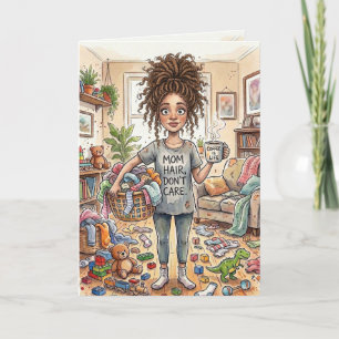 Funny Relatable Tired Mum Messy House Mother's Day Holiday Card