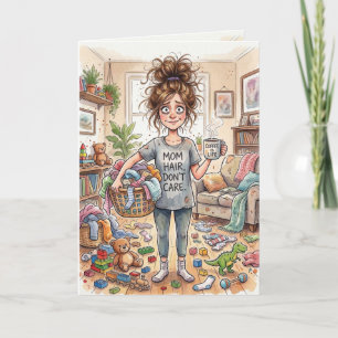 Funny Relatable Tired Mum Messy House Mother's Day Holiday Card