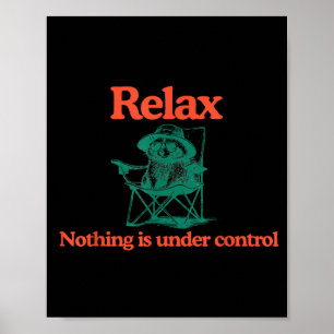 Funny Relax Nothing is Under Control Racoon Poster