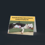 Funny Relaxed Dog with Wine Birthday Card<br><div class="desc">Vegas the rescue dog has a special skill,  he knows how to relax! This card is perfect for anyone who likes their wine,  needs to relax,  or loves dogs,  or better yet - all of the above!

Barley cards exclusively features rescue animal models,  and gives back to humane societies.</div>