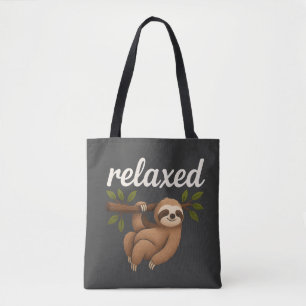 Funny Relaxed Sloth Cute Lazy Lifestyle Illustrati Tote Bag