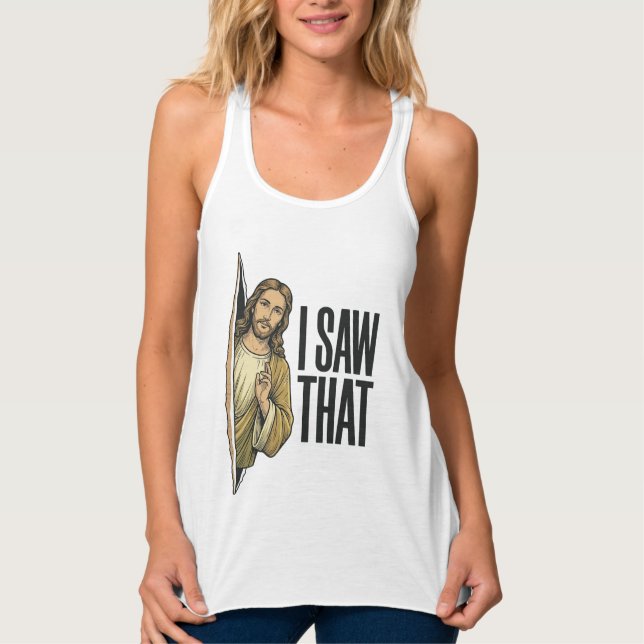 Funny Religious I Saw That Vintage Singlet (Front)