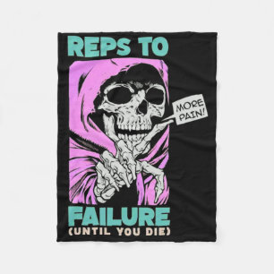 Funny Reps To Failure Weightlifting Bodybuilding F Fleece Blanket