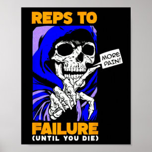 Funny Reps To Failure Weightlifting Bodybuilding F Poster