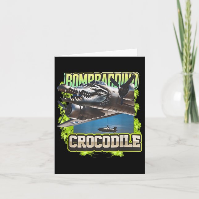 Funny Reptile Bombardiro Crocodilo Brain Rot, Stup Card (Front)