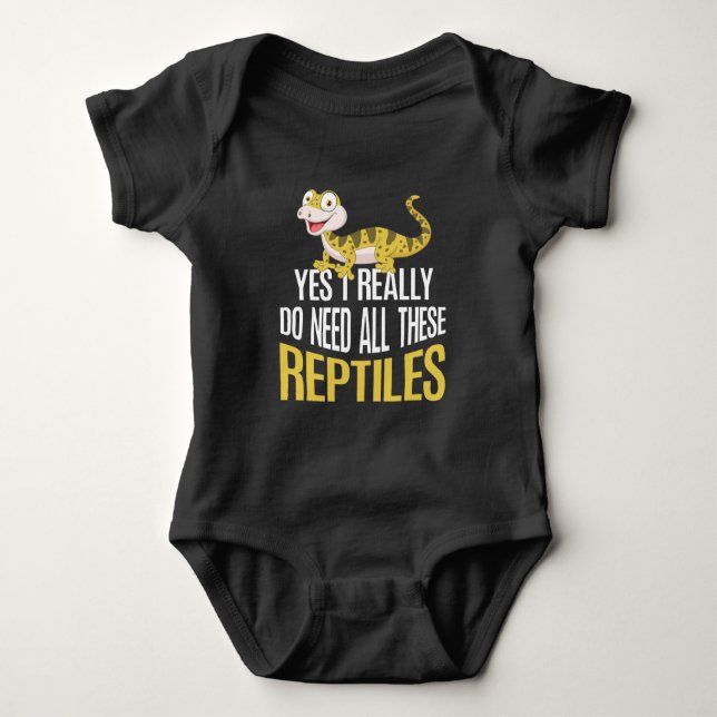 Funny Reptile lover Kids Cute Animal fan Baby Bodysuit (Front)