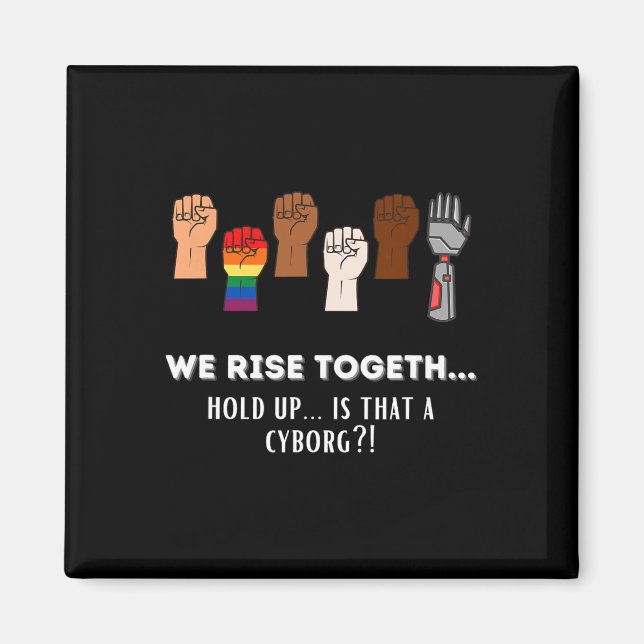 Funny Resist Fists We Rise Together For Equality  Magnet (Front)