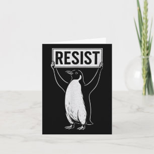 Funny Resist Penguin Activism Graphic Design Vinta Card