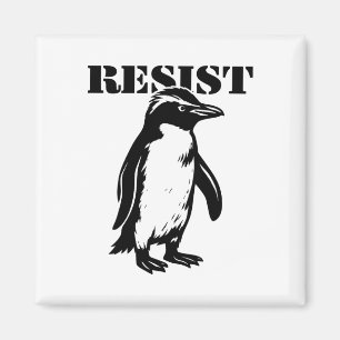 Funny Resist Penguin Protest Against Tariffs  Magnet