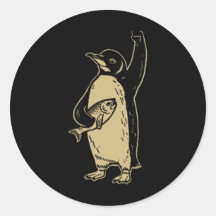Funny Resist Penguins Protest Against Tariffs (2 S Classic Round Sticker