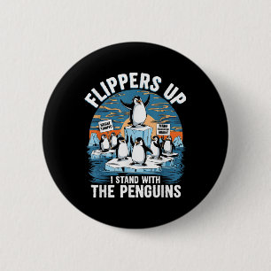 Funny Resist Penguins Protest Against Tariffs  6 Cm Round Badge