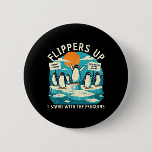 Funny Resist Penguins Protest Against Tariffs  6 Cm Round Badge