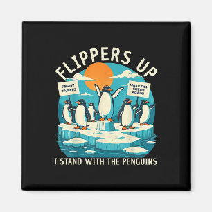 Funny Resist Penguins Protest Against Tariffs  Magnet