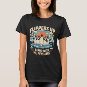 Funny Resist Penguins Protest Against Tariffs  T-Shirt