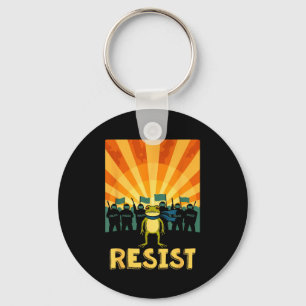 Funny Resist Portland Frog Protest  Key Ring