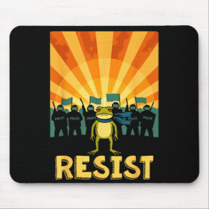 Funny Resist Rtland Frog Protest  Mouse Pad