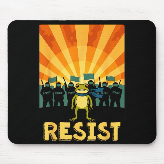 Funny Resist Rtland Frog Protest  Mouse Pad (Front)