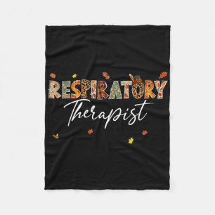 Funny Respiratory Therapist Pumpkin Autumn Tree Fa Fleece Blanket