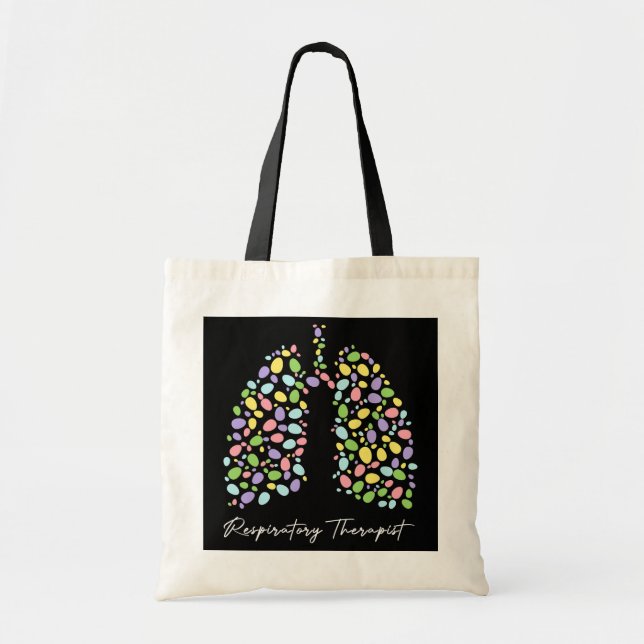 Funny Respiratory Therapist Therapy Lung Happy Tote Bag (Front)