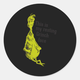Funny Resting Face Classic Round Sticker