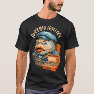 Funny Resting Fish's Face Graphic Funny Fishing Fi T-Shirt