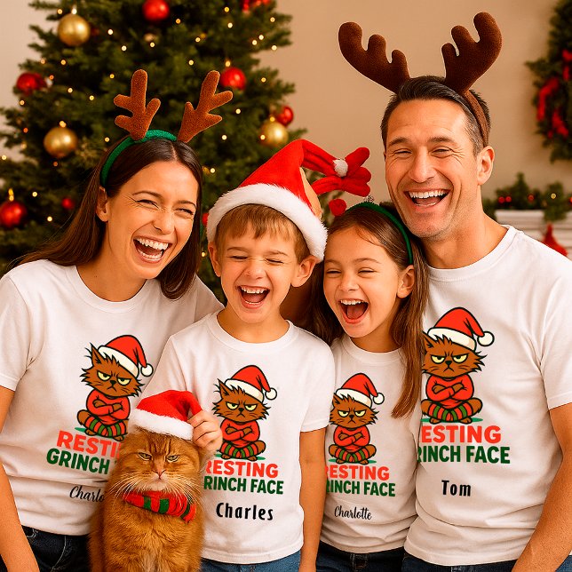 Funny Resting Grinch Face Christmas  – Custom Name T-Shirt (Creator Uploaded)