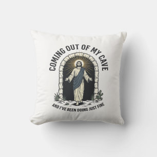 Funny Resurrection Cave Quote Vintage Engraving De Cushion