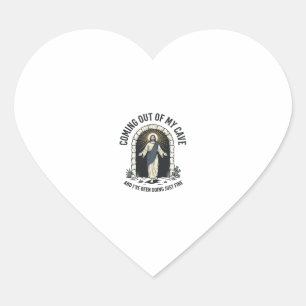Funny Resurrection Cave Quote Vintage Engraving De Heart Sticker