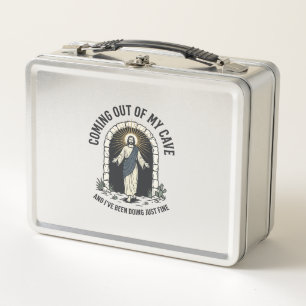 Funny Resurrection Cave Quote Vintage Engraving De Metal Lunch Box
