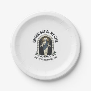 Funny Resurrection Cave Quote Vintage Engraving De Paper Plate