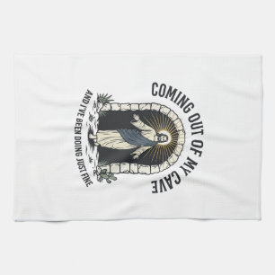 Funny Resurrection Cave Quote Vintage Engraving De Tea Towel