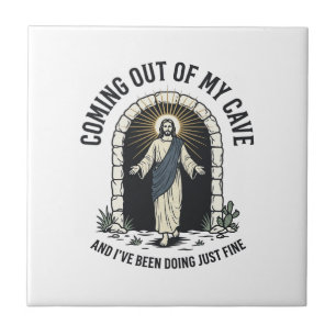 Funny Resurrection Cave Quote Vintage Engraving De Tile