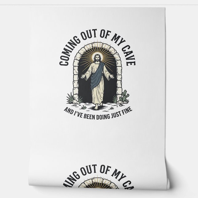 Funny Resurrection Cave Quote Vintage Engraving De Wallpaper (Unrolling)