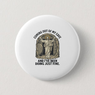 Funny Resurrection Cave Vintage Engraving Shirt De 6 Cm Round Badge