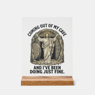 Funny Resurrection Cave Vintage Engraving Shirt De Acrylic Sign