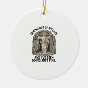 Funny Resurrection Cave Vintage Engraving Shirt De Ceramic Tree Decoration