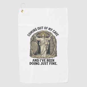 Funny Resurrection Cave Vintage Engraving Shirt De Golf Towel