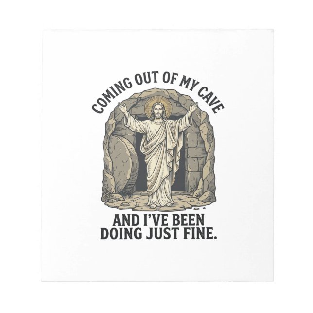 Funny Resurrection Cave Vintage Engraving Shirt De Notepad (Front)