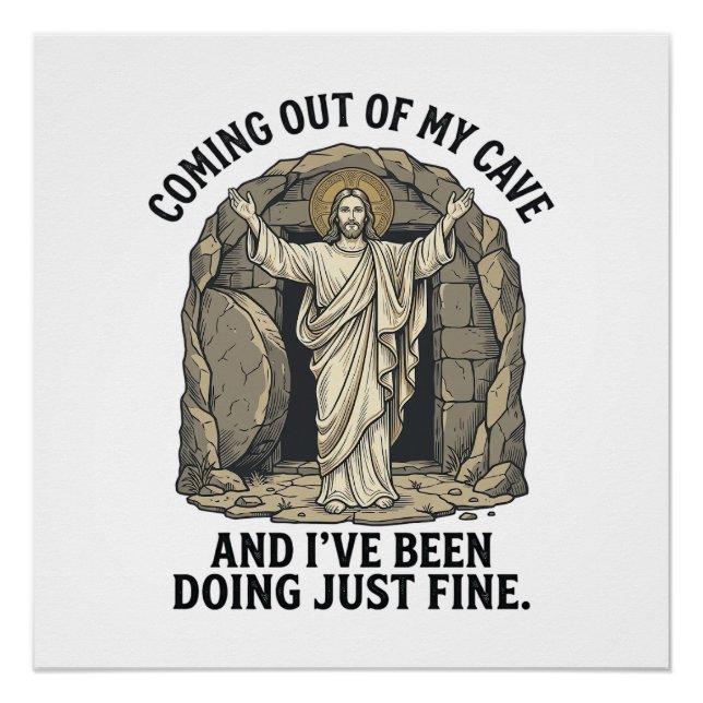 Funny Resurrection Cave Vintage Engraving Shirt De Poster (Front)