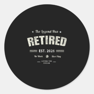 Funny Retired 2026 Hello Rest Mom Vacay Dad Cruise Classic Round Sticker