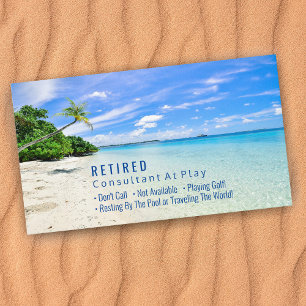 Funny Retired Beach & Palms Profession Gag Vs2 Business Card